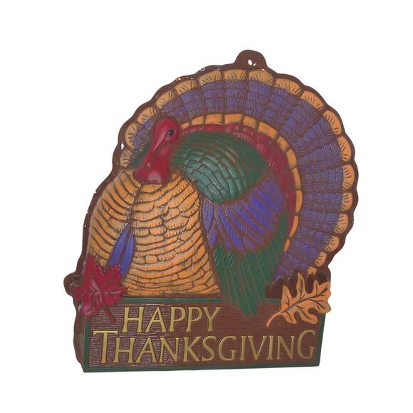 Vintage 3D Happy Thanksgiving Vacuform Molded Wall Hanging - Picture 3 of 8